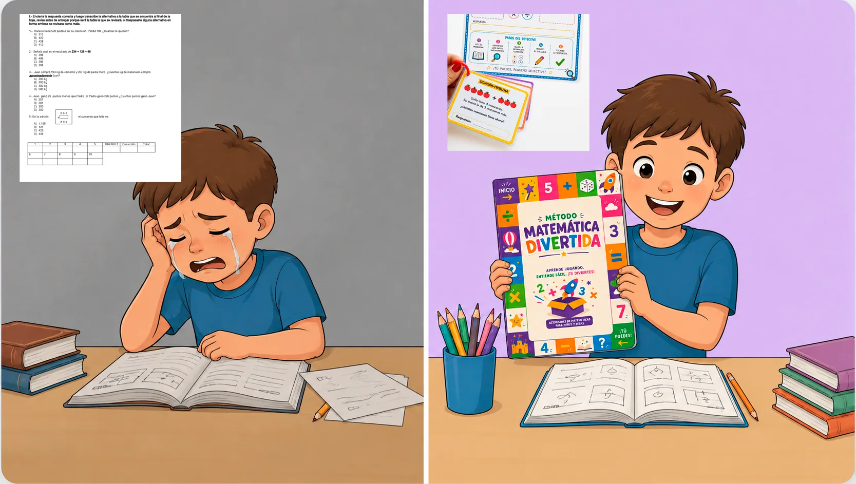 Antes y después con el material